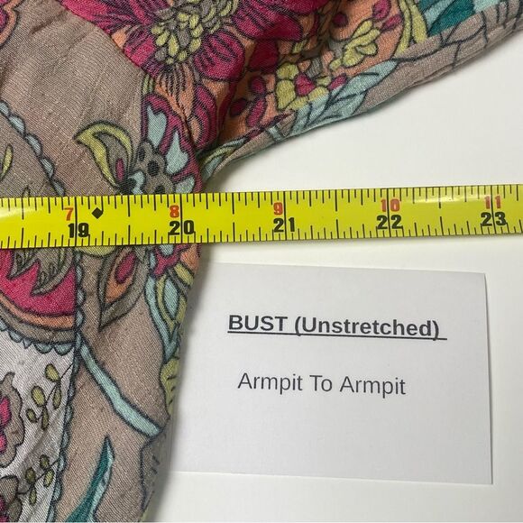 Spense Floral Paisley Colorful Boho Bell Sleeve Blouse Women's Size Small - Picture 15 of 16